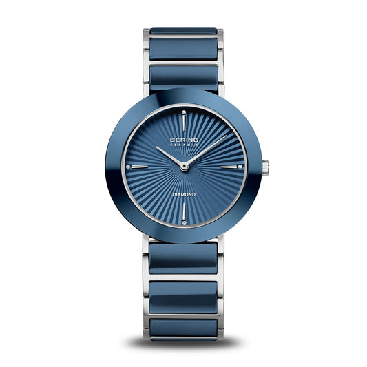 Bering Ceramic Blue Dial Analog Watch For Women’s – 11435-707
