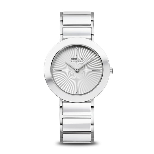 Bering Quartz Ceramic White Dial Analog Watch For Women 11435-753