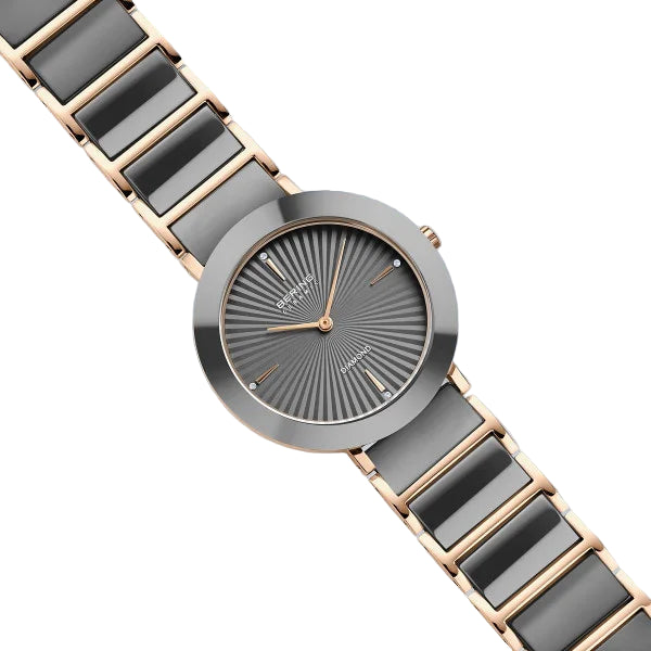 Bering Ceramic grey Round Dial Analog Women's Watch 11435-768