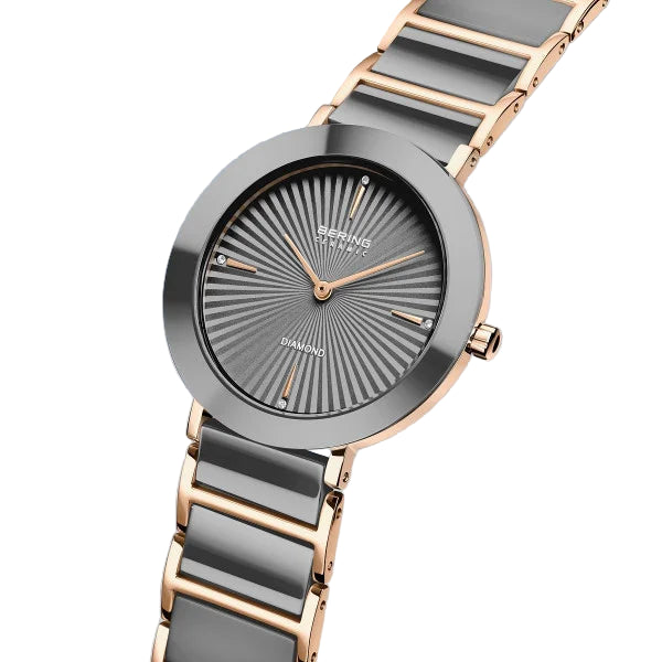 Bering Ceramic grey Round Dial Analog Women's Watch 11435-768