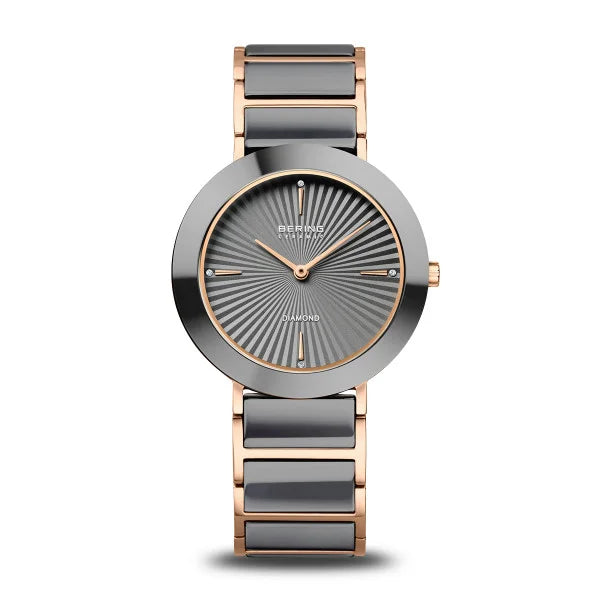 Bering Ceramic grey Round Dial Analog Women's Watch 11435-768