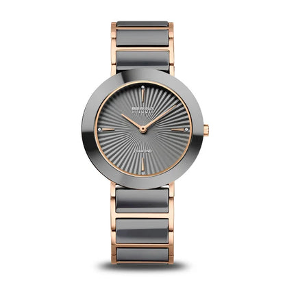 Bering Ceramic grey Round Dial Analog Women's Watch 11435-768