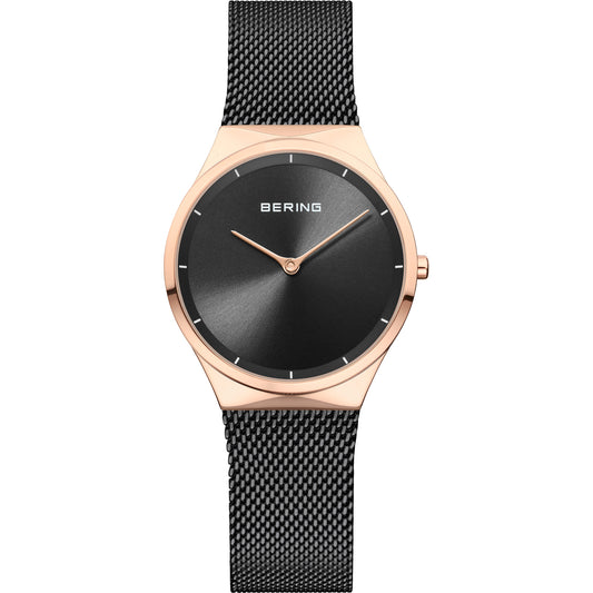 Bering Classic Black Round Dial Analog Watch For Women's 12131-162