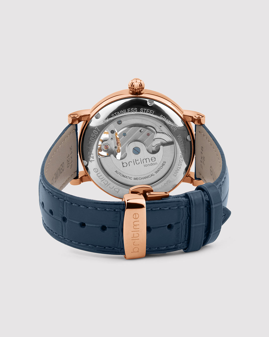 Britime Jupiter Men Automatic Blue Dial Analog Leather Strap Watch 127-L30507