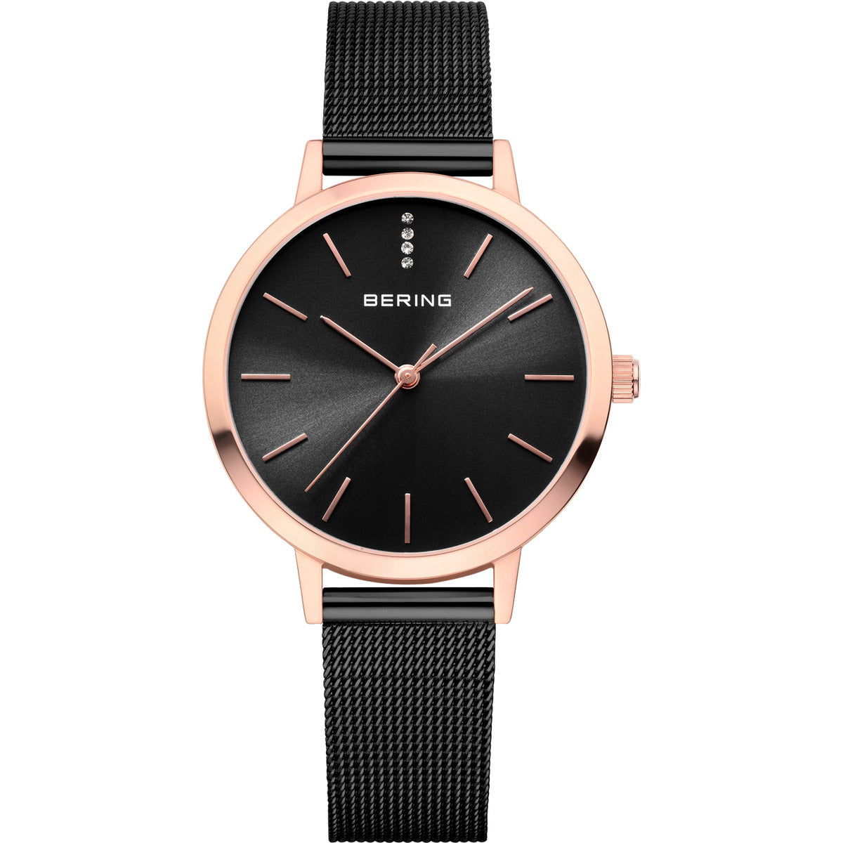 Bering Classic Quartz Black Dial Analog Women's Watch 13434-166