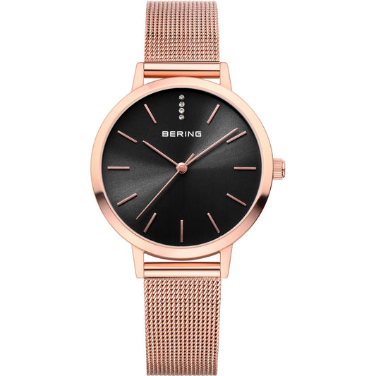 Bering Classic Black Dial Analog Watch For Women's 13434-362