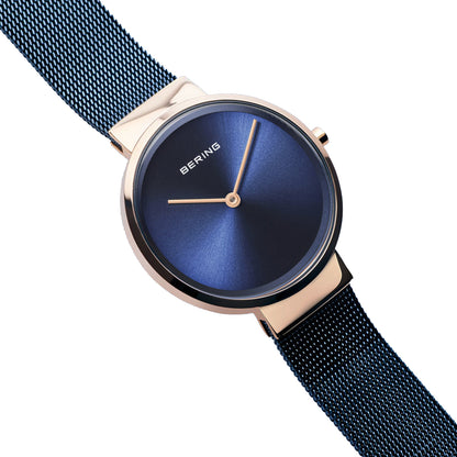 Bering Classic Blue Dial Analog Stainless Steel Women Watch 14531-367