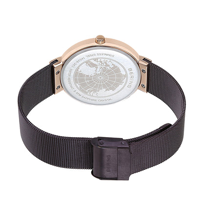 Bering Classic Brown Dial Analog Stainless Steel Watch For Men 14539-262