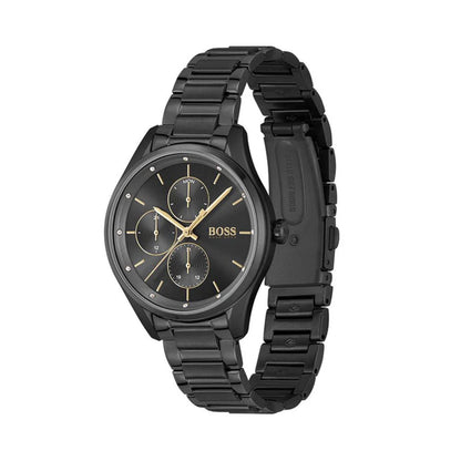 1502605 HUGO BOSS | Grand Course 38m Round Black Dial Watch (Women)