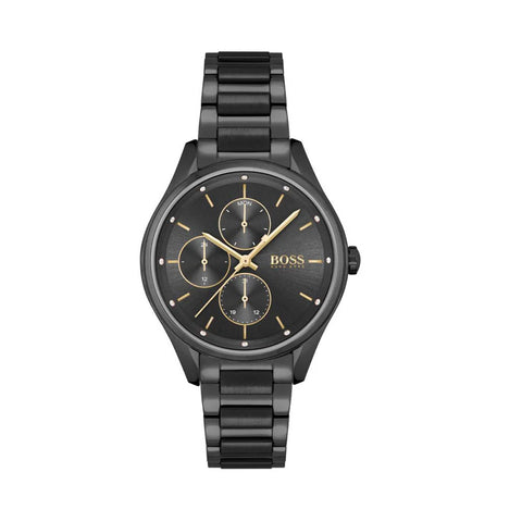 1502605 HUGO BOSS | Grand Course 38m Round Black Dial Watch (Women) - Buy Now at Sai Creations Watches