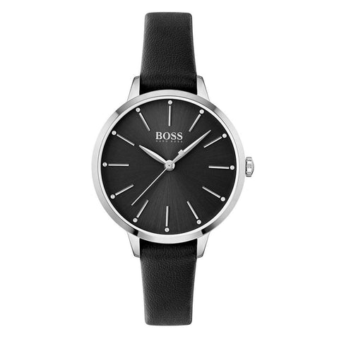 1502609 HUGO BOSS | Symphony Black Dial Leather Analog Watch (Women) - Buy Now at Sai Creations Watches