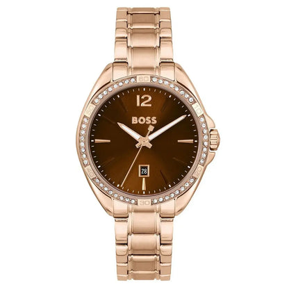 1502621 HUGO BOSS Felina 32m Round Bronze Dial Watch Women Sai Creations Watches