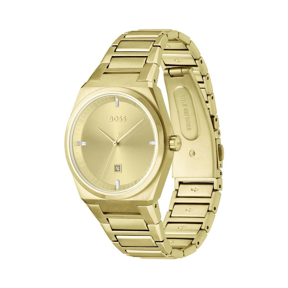 1502672 HUGO BOSS | Steer 36mm Round Gold Dial Watch (Women)