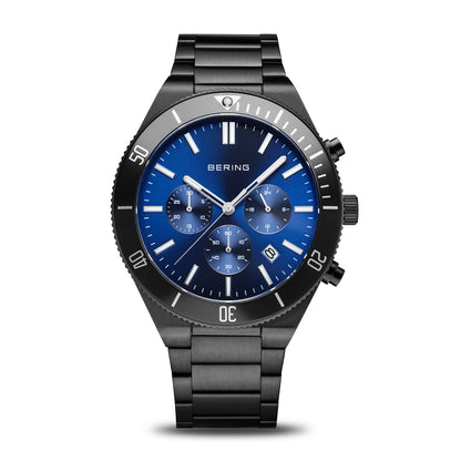 Bering Classic Blue Dial Chronograph Watch For Men 15043-727