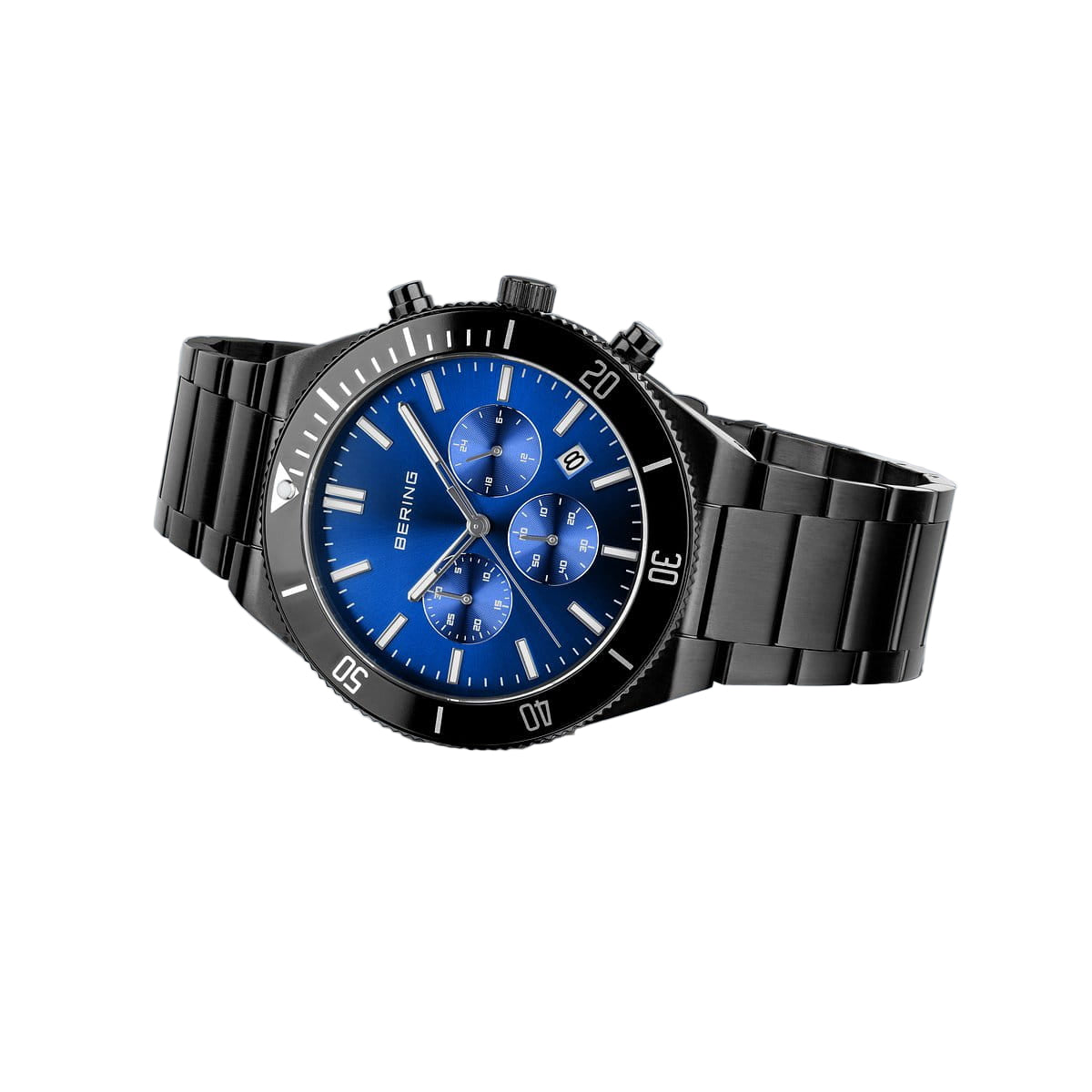 Bering Classic Blue Dial Chronograph Watch For Men 15043-727