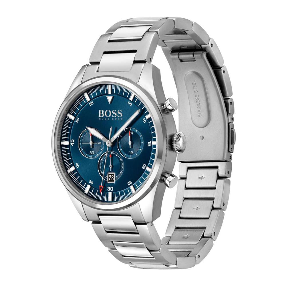 1513867 HUGO BOSS | Pioneer 44mm Round Blue Dial Watch (Men)