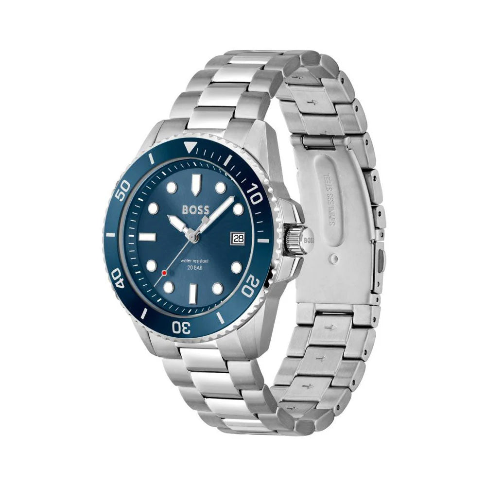 1513916 HUGO BOSS | Ace 43mm Round Blue Dial Watch (Men)