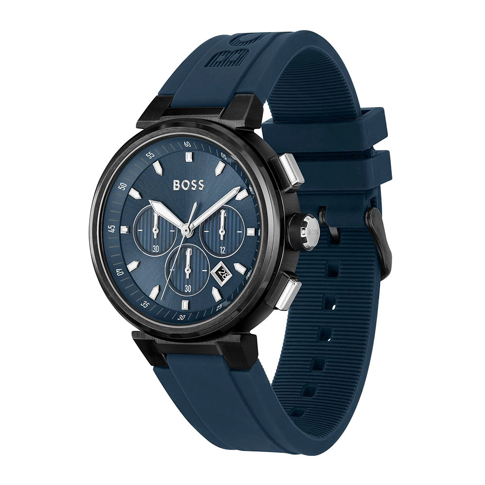 1513998 HUGO BOSS | Chronograph 44mm Round Blue Dial Watch (Men)