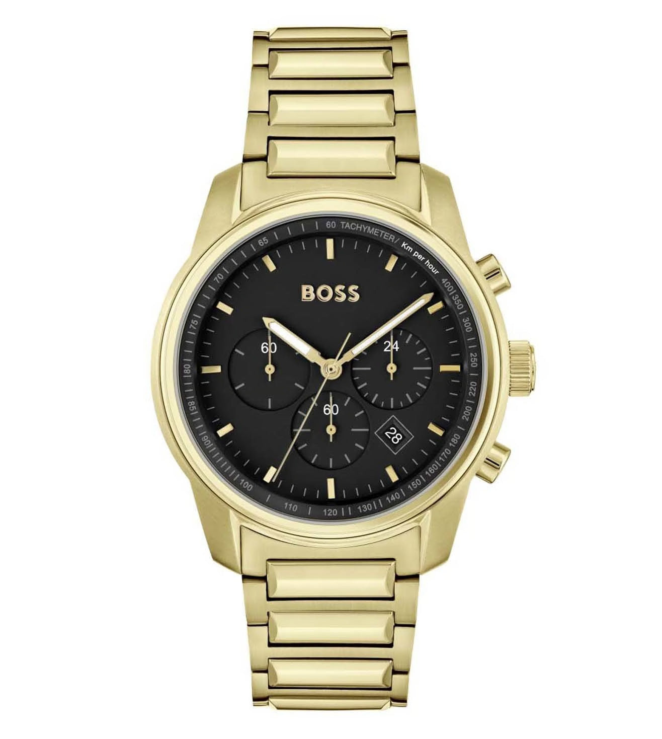 1514006 HUGO BOSS | Trace Chrono Round Black Dial Watch (Men)