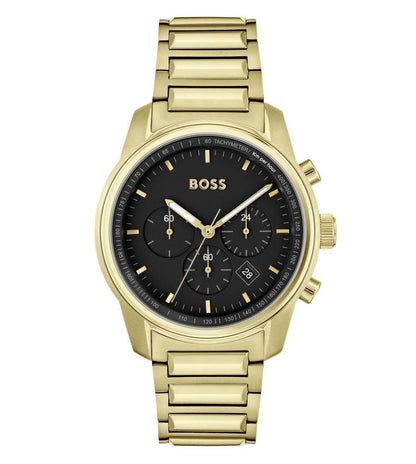 1514006 HUGO BOSS | Trace Chrono Round Black Dial Watch (Men)