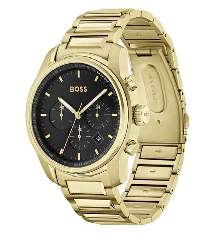 1514006 HUGO BOSS | Trace Chrono Round Black Dial Watch (Men)