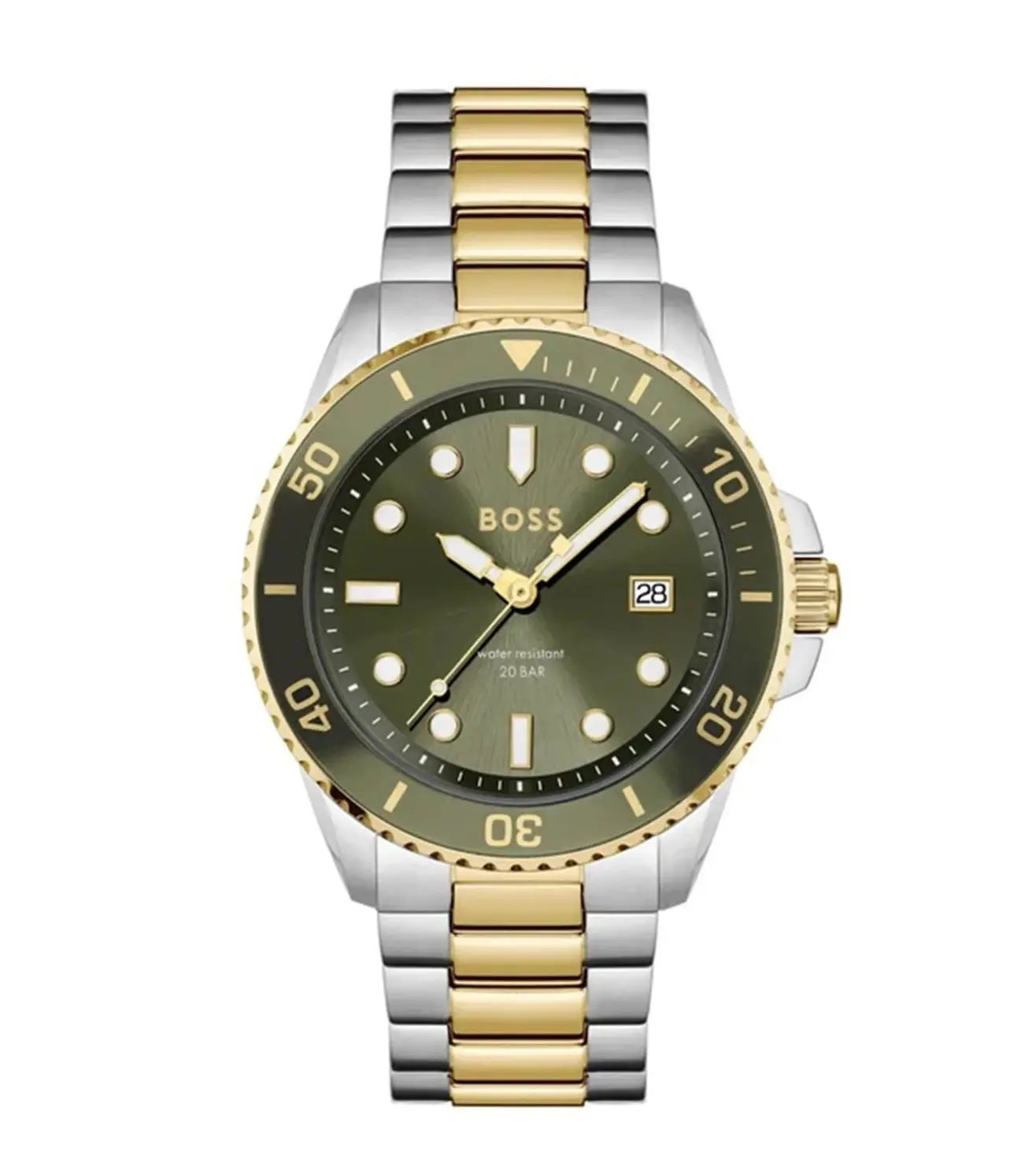 1514011 HUGO BOSS | Ace 43mm Round Green Dial Watch (Men)