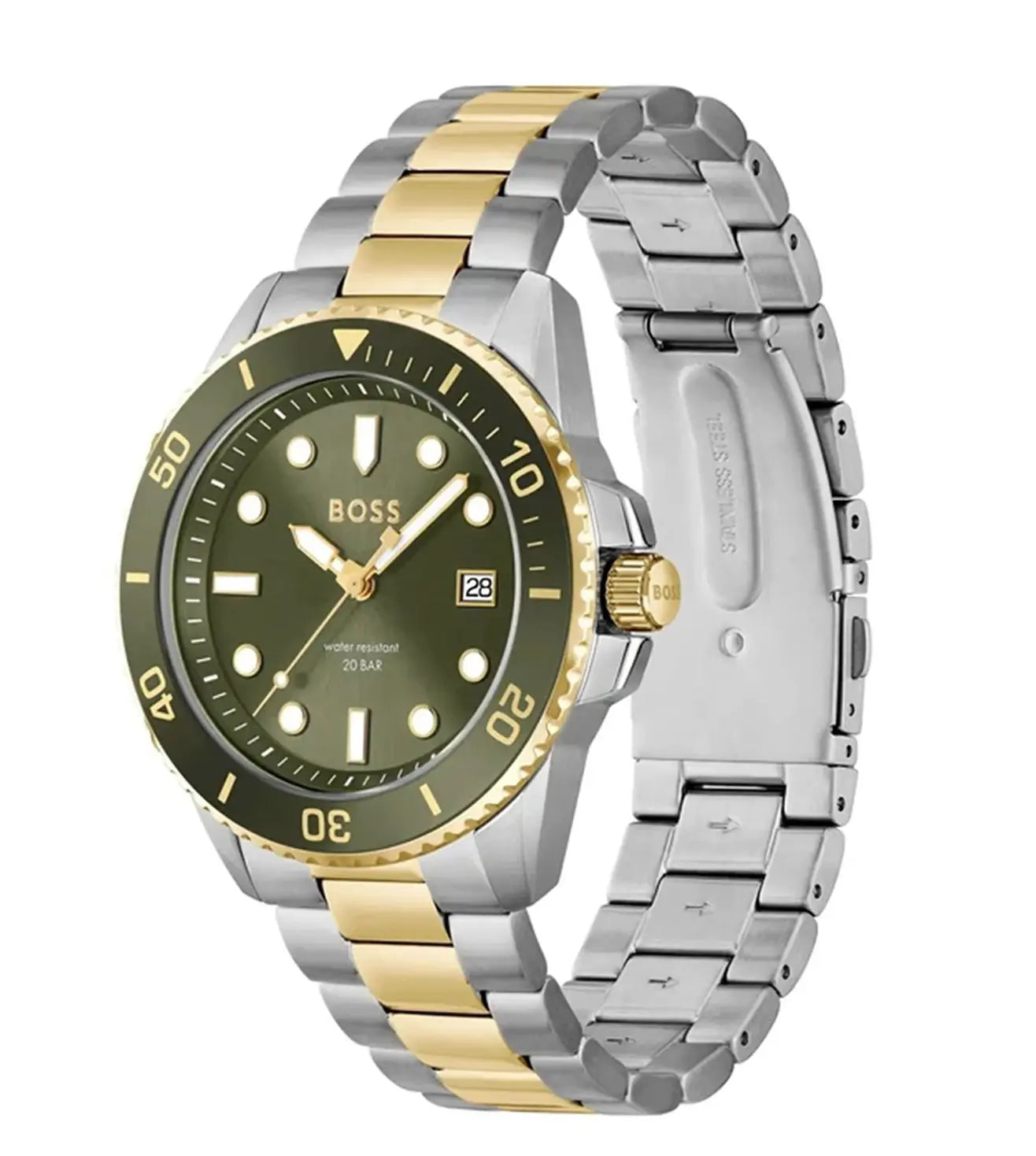 1514011 HUGO BOSS | Ace 43mm Round Green Dial Watch (Men)