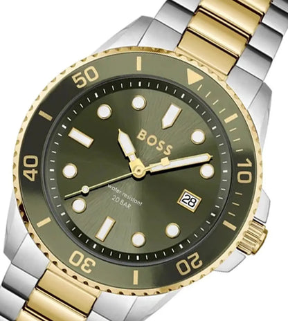 1514011 HUGO BOSS | Ace 43mm Round Green Dial Watch (Men)