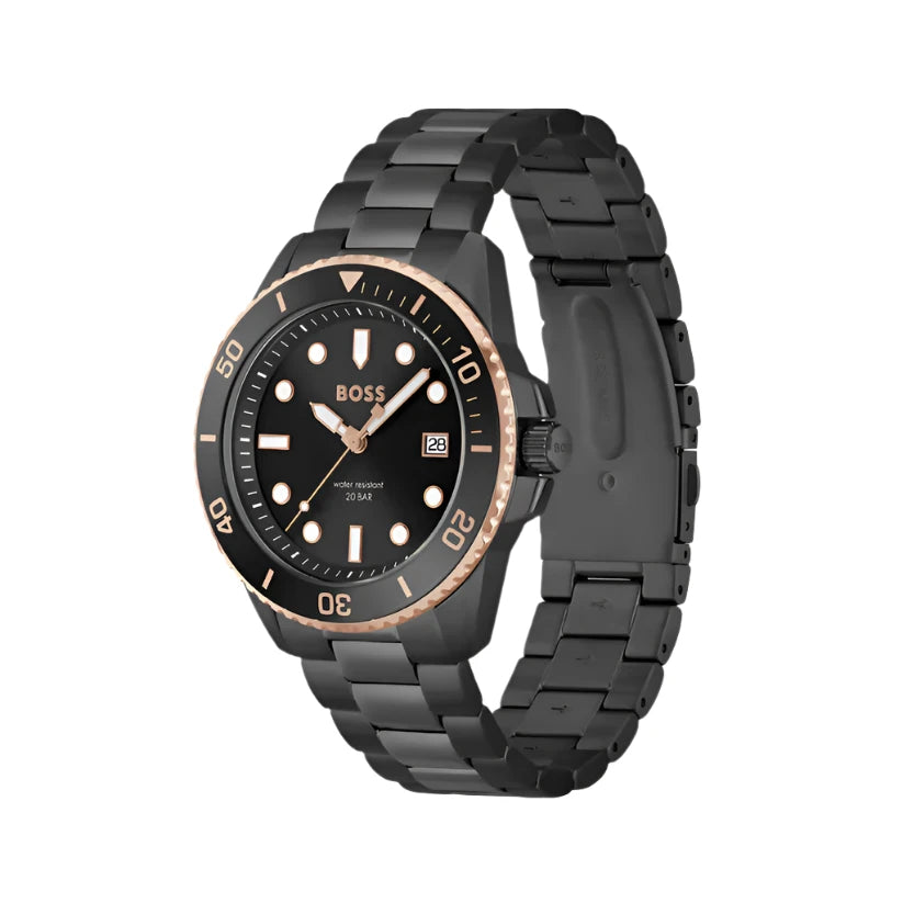 1514013 HUGO BOSS | Ace 43mm Round Black Dial Watch (Men)