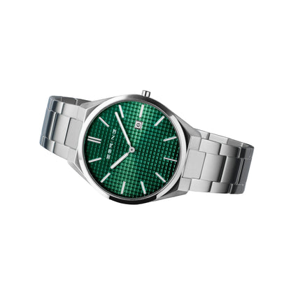 Bering Ultra Slim Green Dial Analog Men's Watch – 17240-708