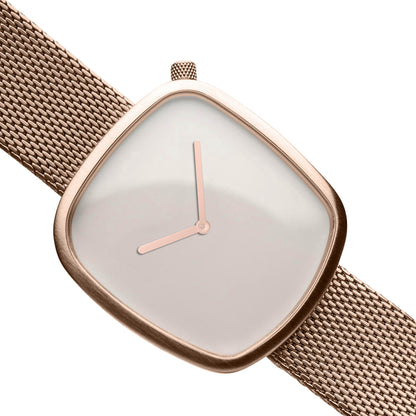 Bering Classic Pebble White Dial Analog Men's Watch 18040-364