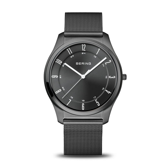 Bering Ultra Slim Black Dial Analog Stainless Steel Men Watch 18340-222