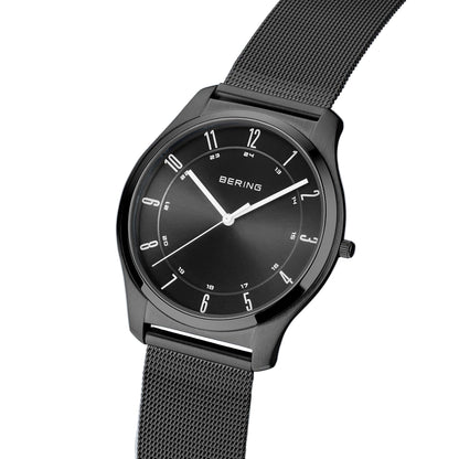 Bering Ultra Slim Black Dial Analog Stainless Steel Men Watch 18340-222