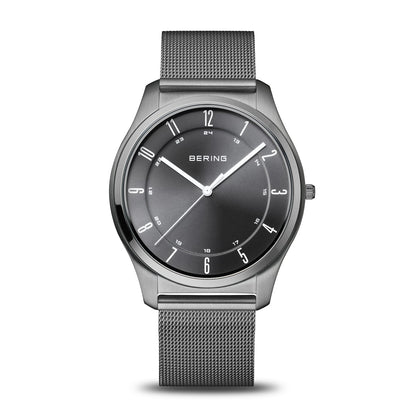 Bering Ultra Slim Grey Dial Analog Stainless Steel Men Watch 18340-377