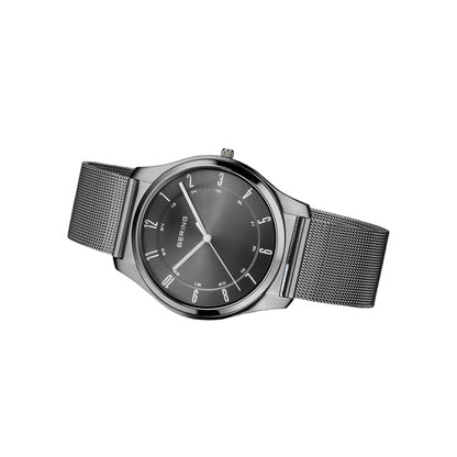 Bering Ultra Slim Grey Dial Analog Stainless Steel Men Watch 18340-377