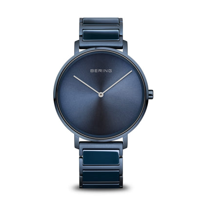 Blue watch with 'BERING' brand on a white background