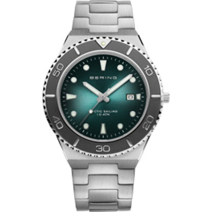 Bering Classic Arctic Sailing Green Dial Analog Men Watch 18940-708