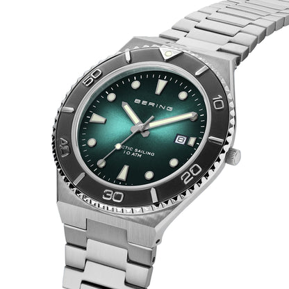 Bering Classic Arctic Sailing Green Dial Analog Men Watch 18940-708