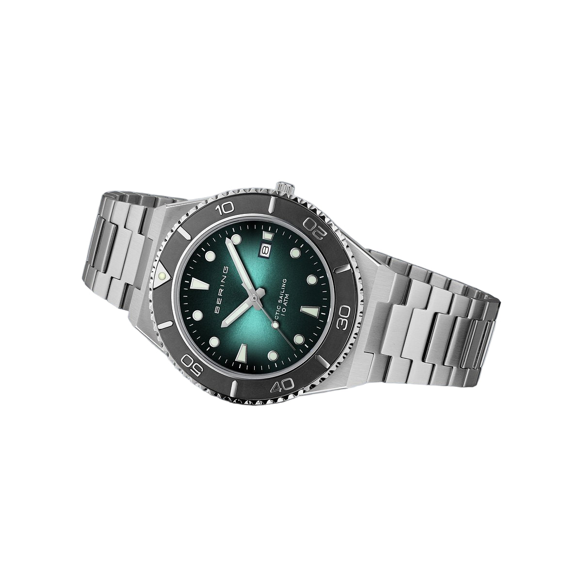 Bering Classic Arctic Sailing Green Dial Analog Men Watch 18940-708