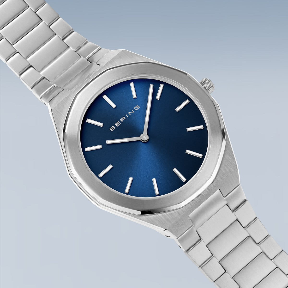 Bering Classic Blue Dial Analog Stainless Steel Watch For Men 19641-707