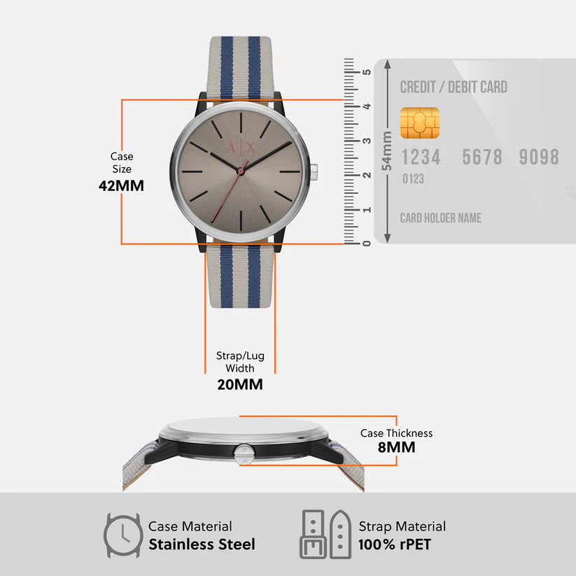 AX2757 | ARMANI EXCHANGE Male Grey Analog Fabric Watch