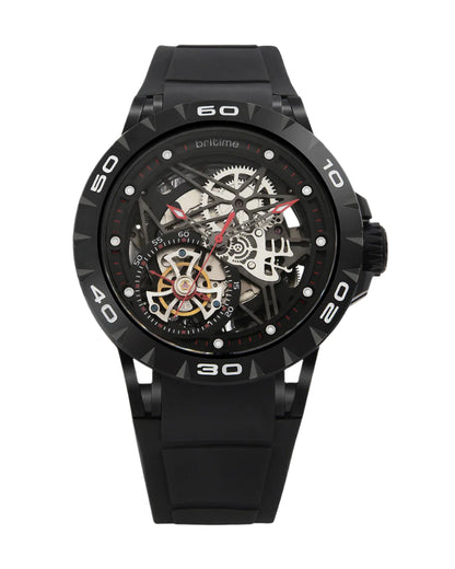 Britime Crescent Black Dial With Silicon Strep Multifunction Automatic Men's Watch - 227-P30406