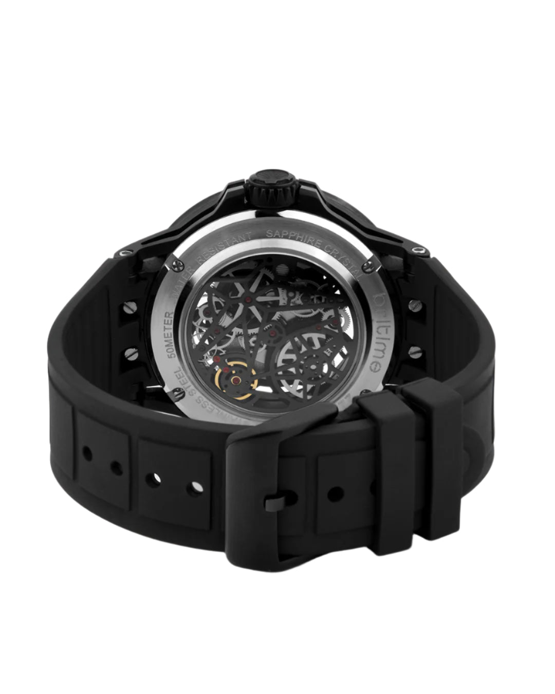 Britime Crescent Black Dial With Silicon Strep Multifunction Automatic Men's Watch - 227-P30406