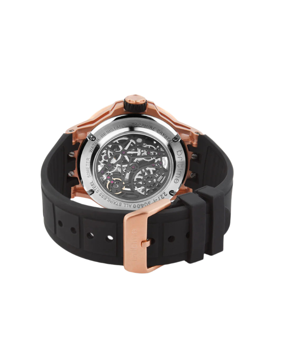 Britime Crescent Black Dial With Silicon Strep Multifunction Automatic Men's Watch - 227-P40406