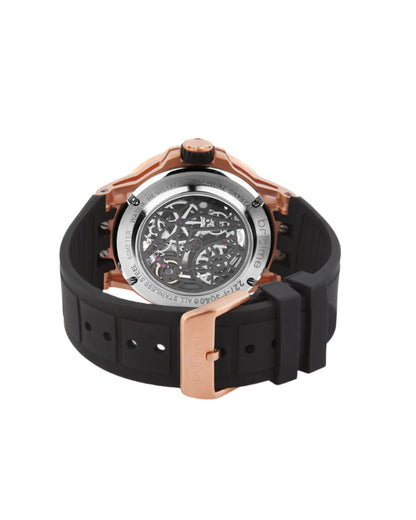 Britime Crescent Black Dial With Silicon Strep Multifunction Automatic Men's Watch - 227-P40406
