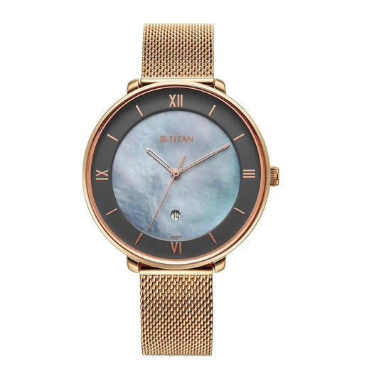 Titan Workwear Mother Of Pearl Dial Analog with Date watch for Women 2651WM10