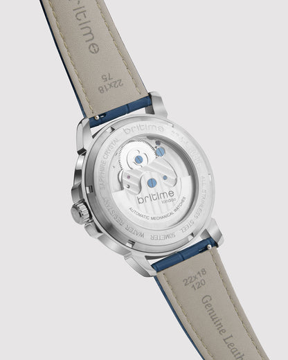 Britime Aquatica Blue Dial With Leather Strep Multifunction Automatic Men's Watch - 274-L10507