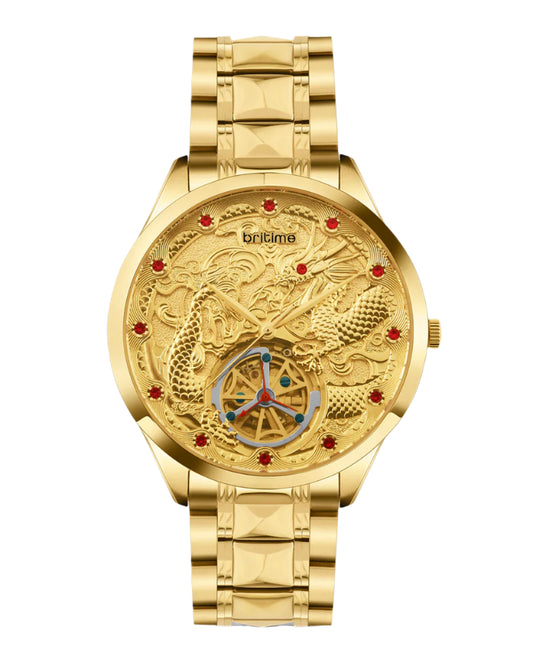 Britime Python Gold Dial Multifunction Automatic Men's Watch - 359-M20802