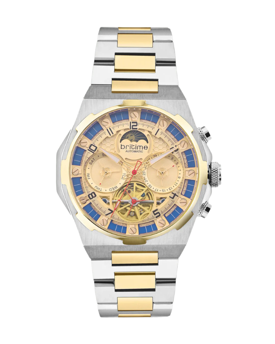 Britime Taurus Gold Dial Multifunction Automatic Men's Watch - 489-M20804