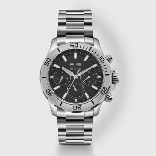 Britime Equinox Men Automatic Black Dial Multi-Function Stainless steel Watch 562-M10401